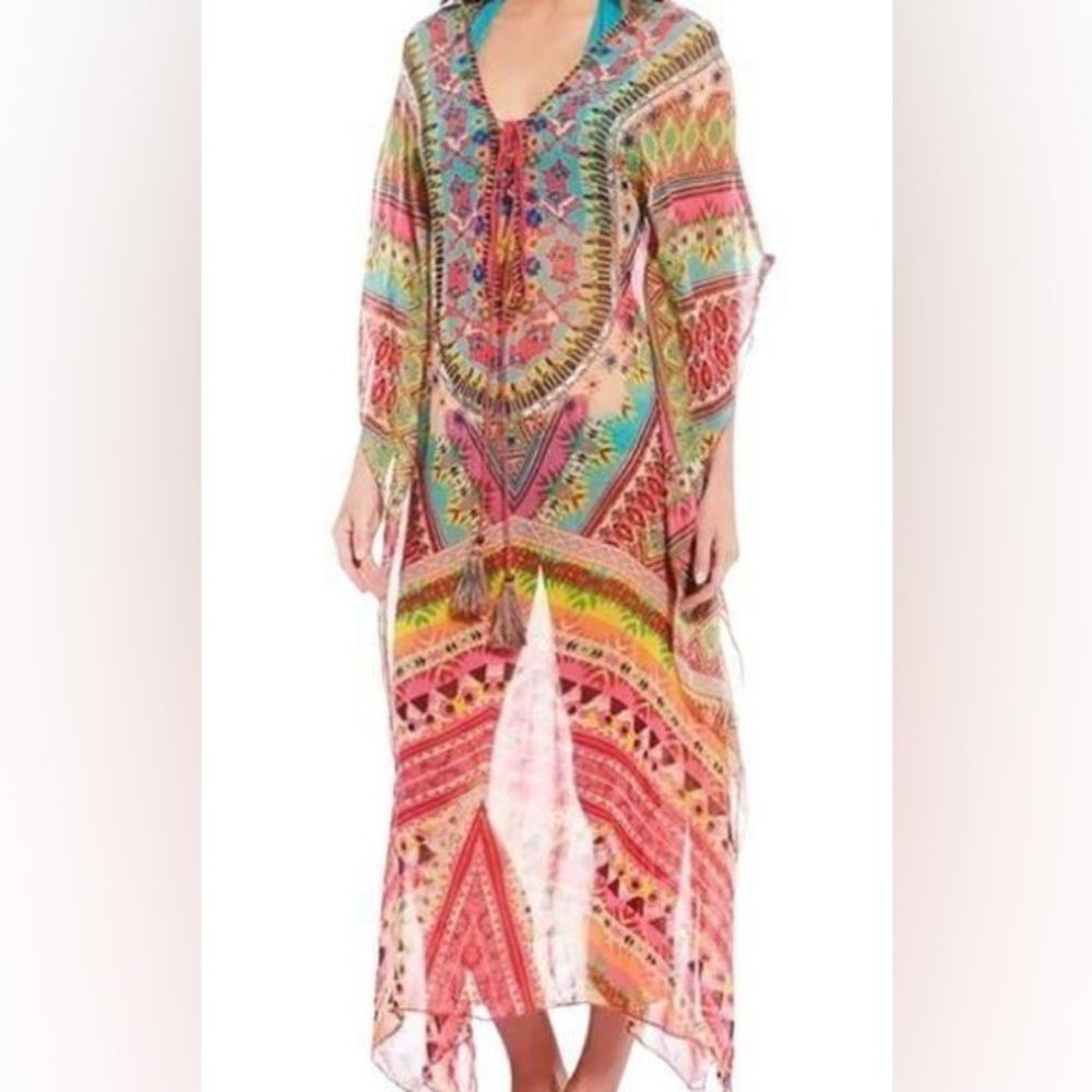 Gibson Latimer Vibrant Boho Multi Printed Kaftan … - image 2